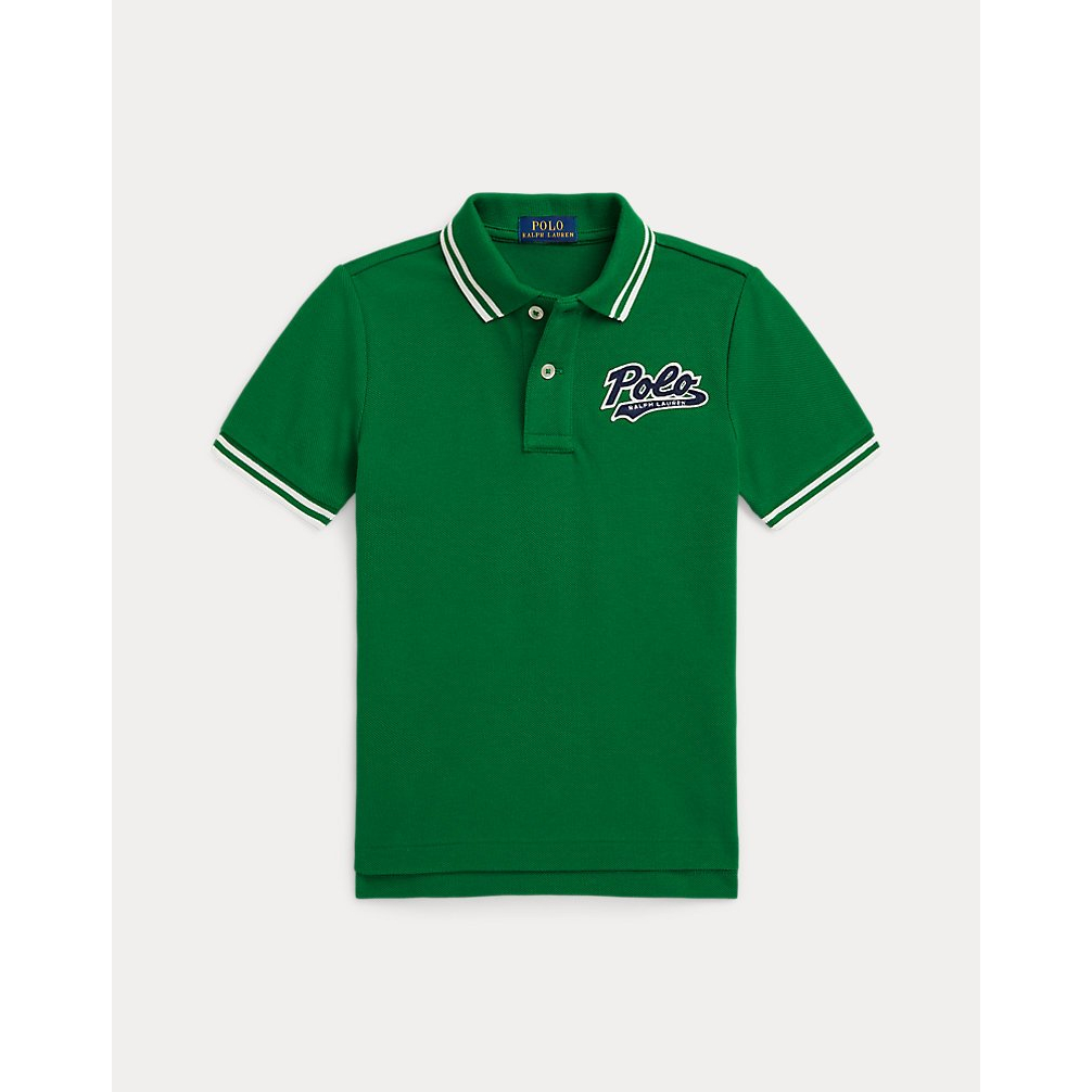 'Logo Cotton Mesh Polo Shirt' pour Garçons