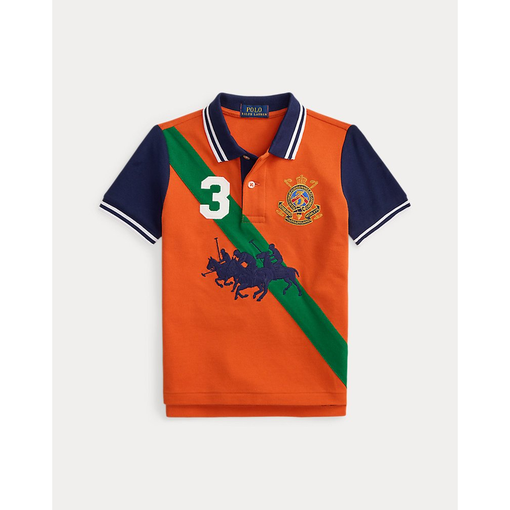 'Triple-Pony Cotton Mesh Polo Shirt' pour Garçons