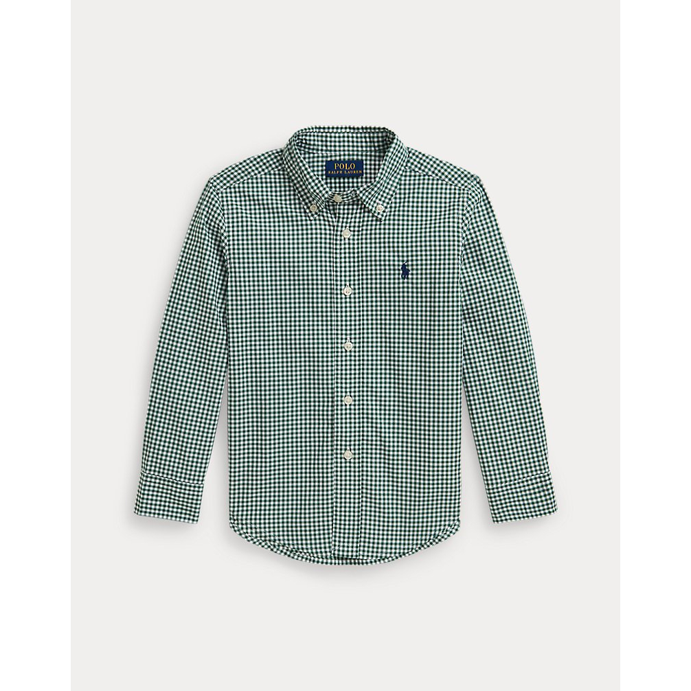 'Gingham Cotton Poplin Shirt' pour Garçons
