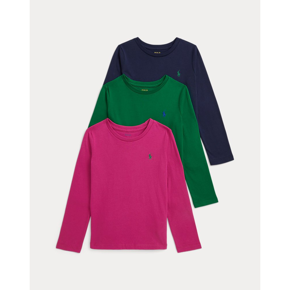 'Cotton Jersey Long-Sleeve Tee 3-Pack' pour Filles