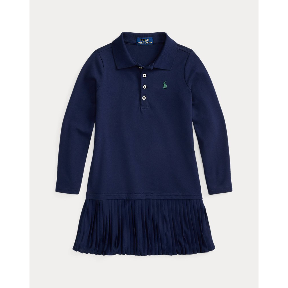 'Pleated Stretch Mesh Polo Dress' pour Filles