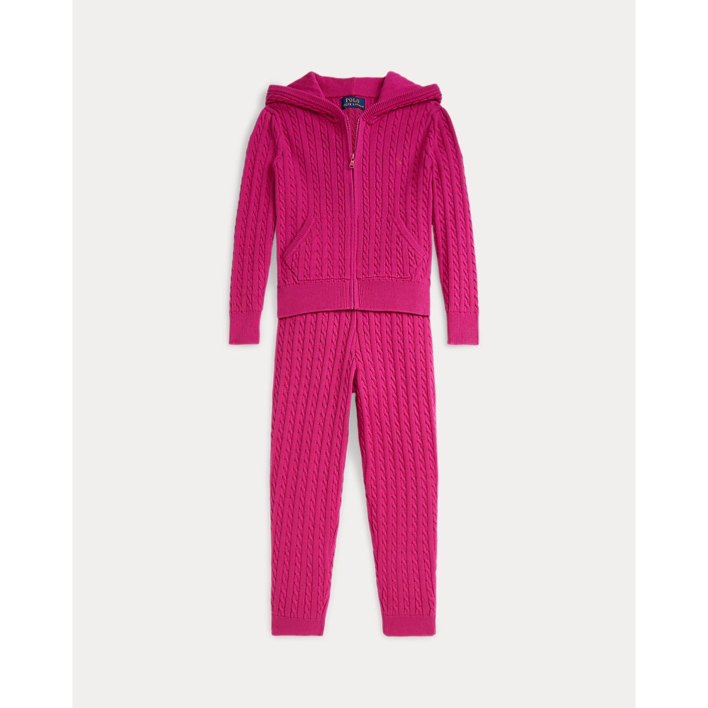 'Mini-Cable Full-Zip Hoodie & Pant Set' pour Filles