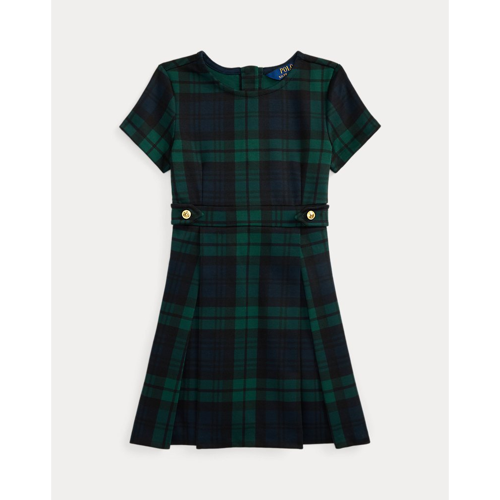 'Plaid Pleated Ponte Dress' pour Filles