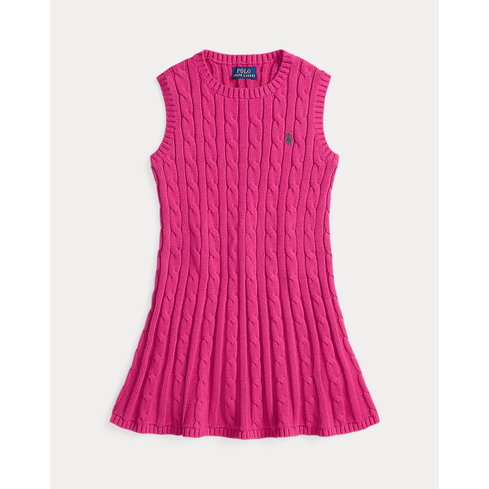 'Cable-Knit Cotton Sleeveless Dress' pour Filles