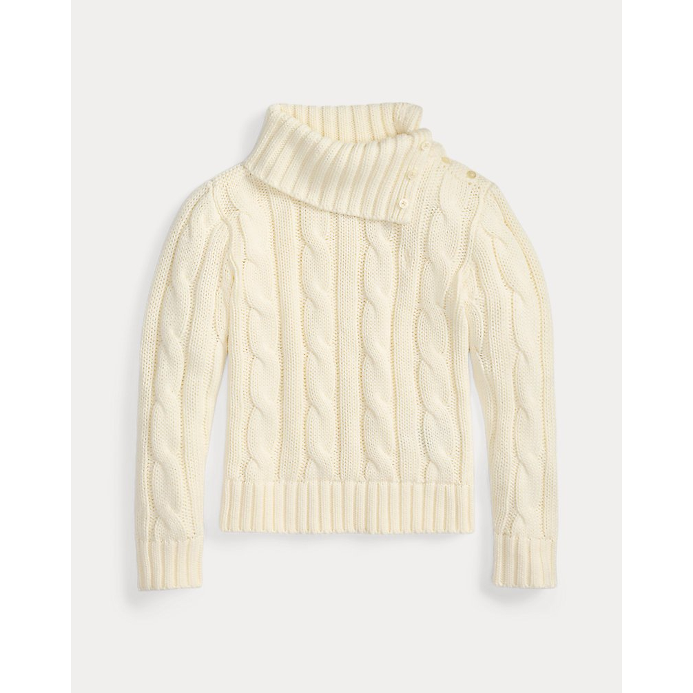 'Cable-Knit Cotton Turtleneck Sweater' pour Filles