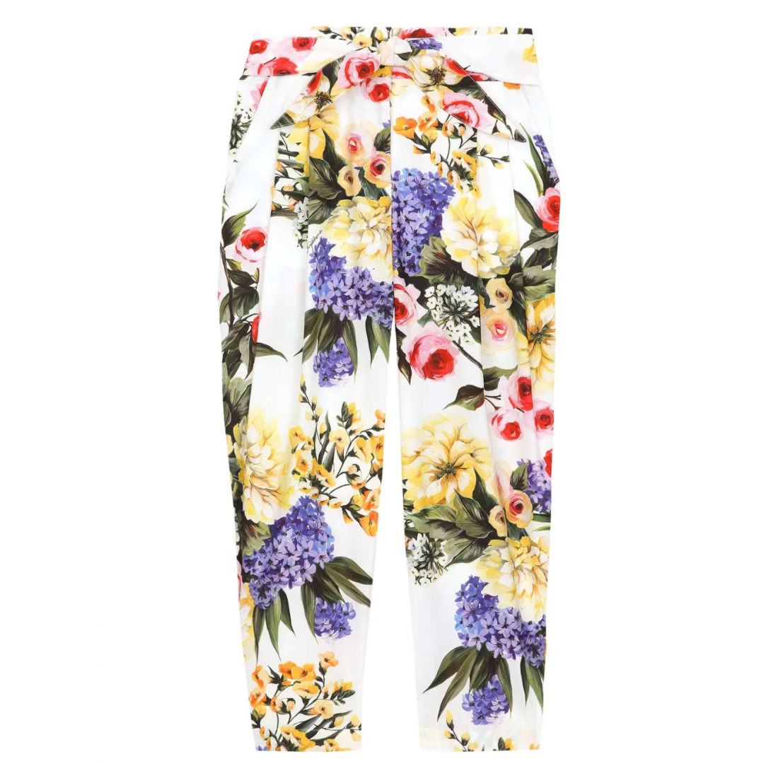 Pantalon 'Floral-Print Straight-Leg' pour Filles