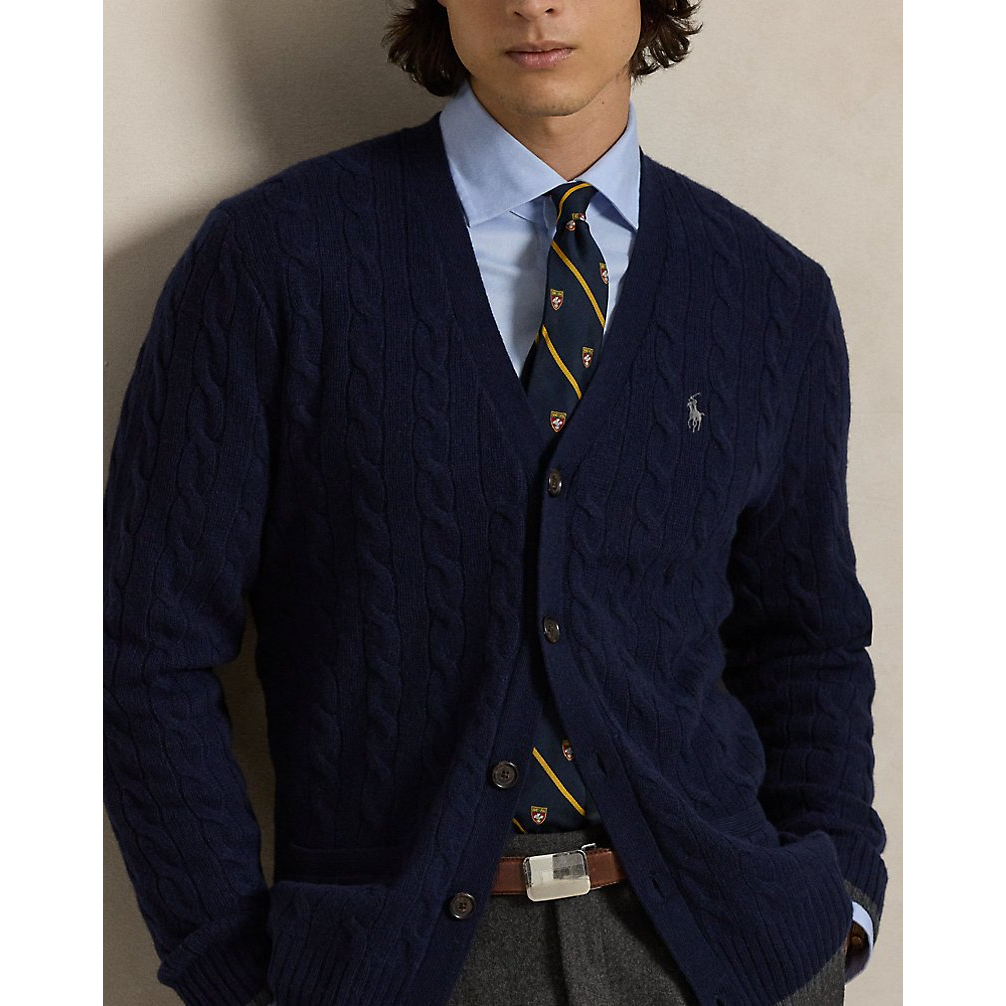 'Cable-Knit Wool-Cashmere Cardigan' pour Hommes