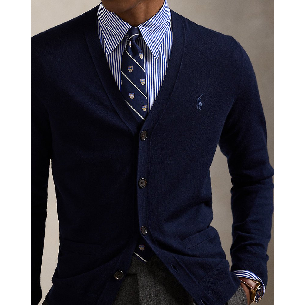 'Slim Fit Washable Wool V-Neck Cardigan' pour Hommes