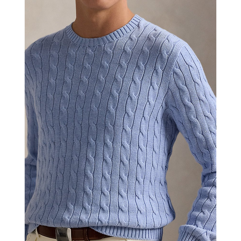 'Cable-Knit Cotton Crewneck Sweater' pour Hommes