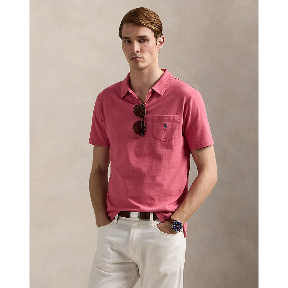 'Standard Fit Cotton-Linen Polo Shirt' pour Hommes