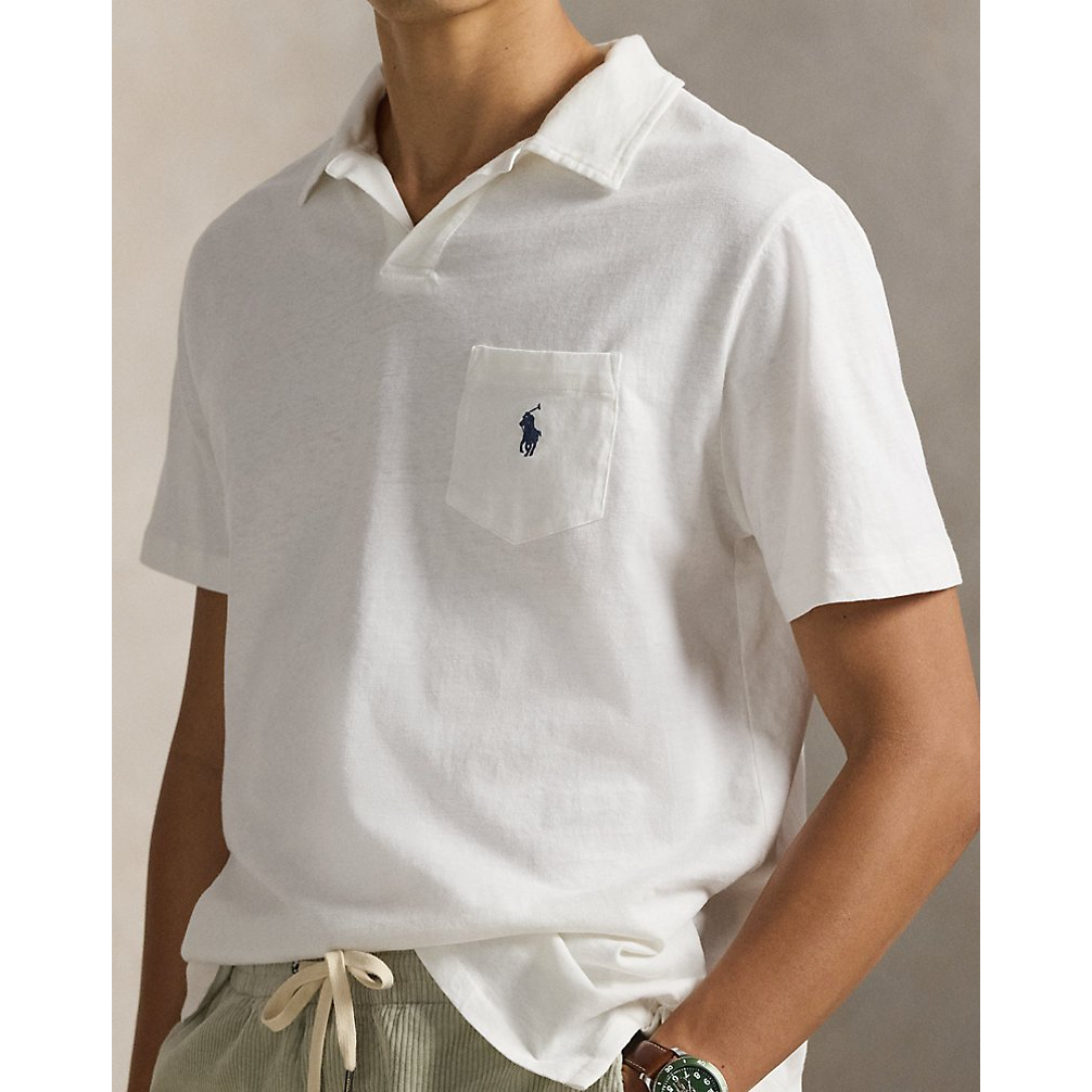 'Standard Fit Cotton-Linen Polo Shirt' pour Hommes