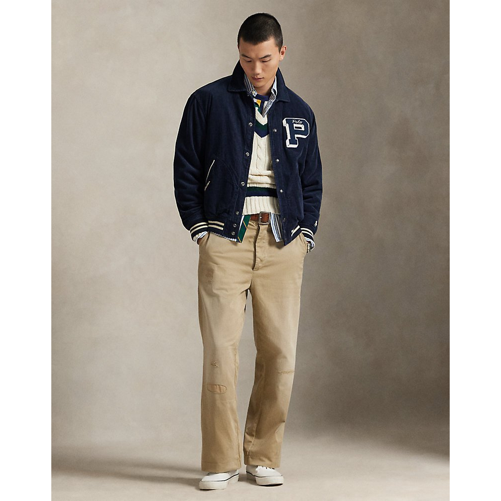 'Corduroy Letter Jacket' pour Hommes