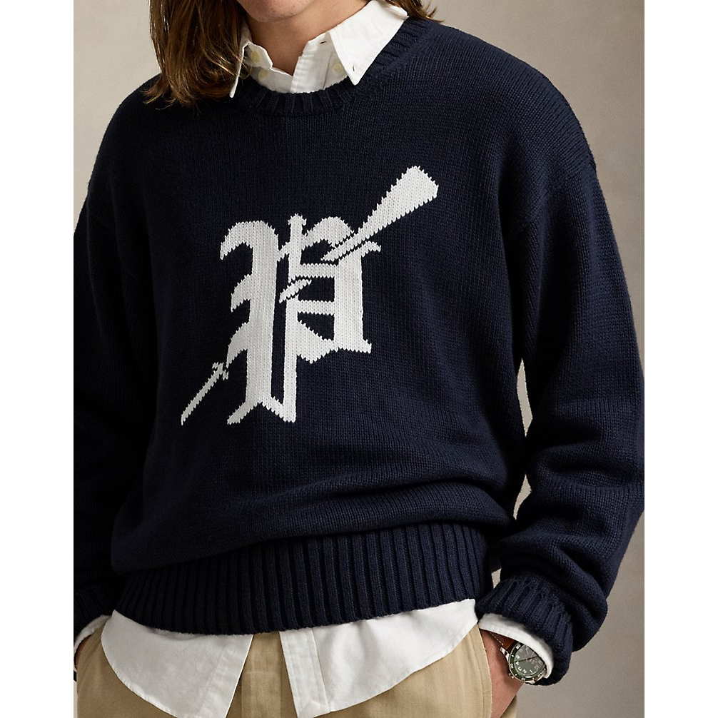 'Big Fit Logo-Intarsia Cotton Sweater' pour Hommes
