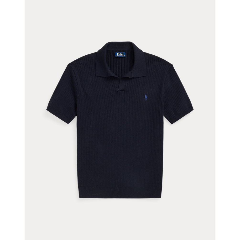 'Rib-Knit Cotton Johnny-Collar Sweater' pour Hommes