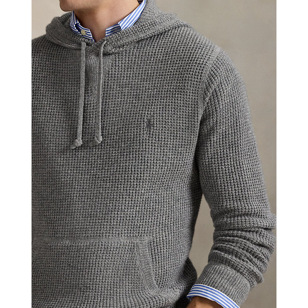 Men's 'Textured Wool-Cotton Hooded Sweater'