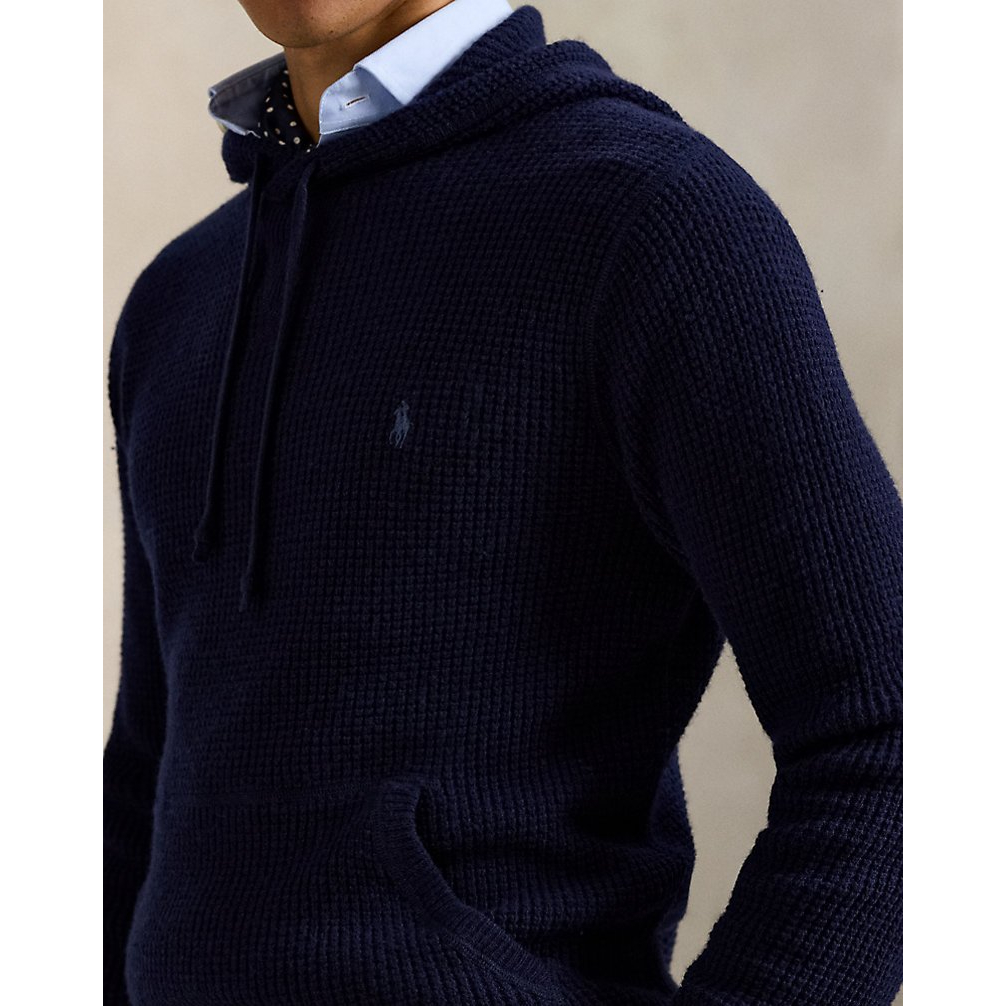 Men's 'Textured Wool-Cotton Hooded Sweater'