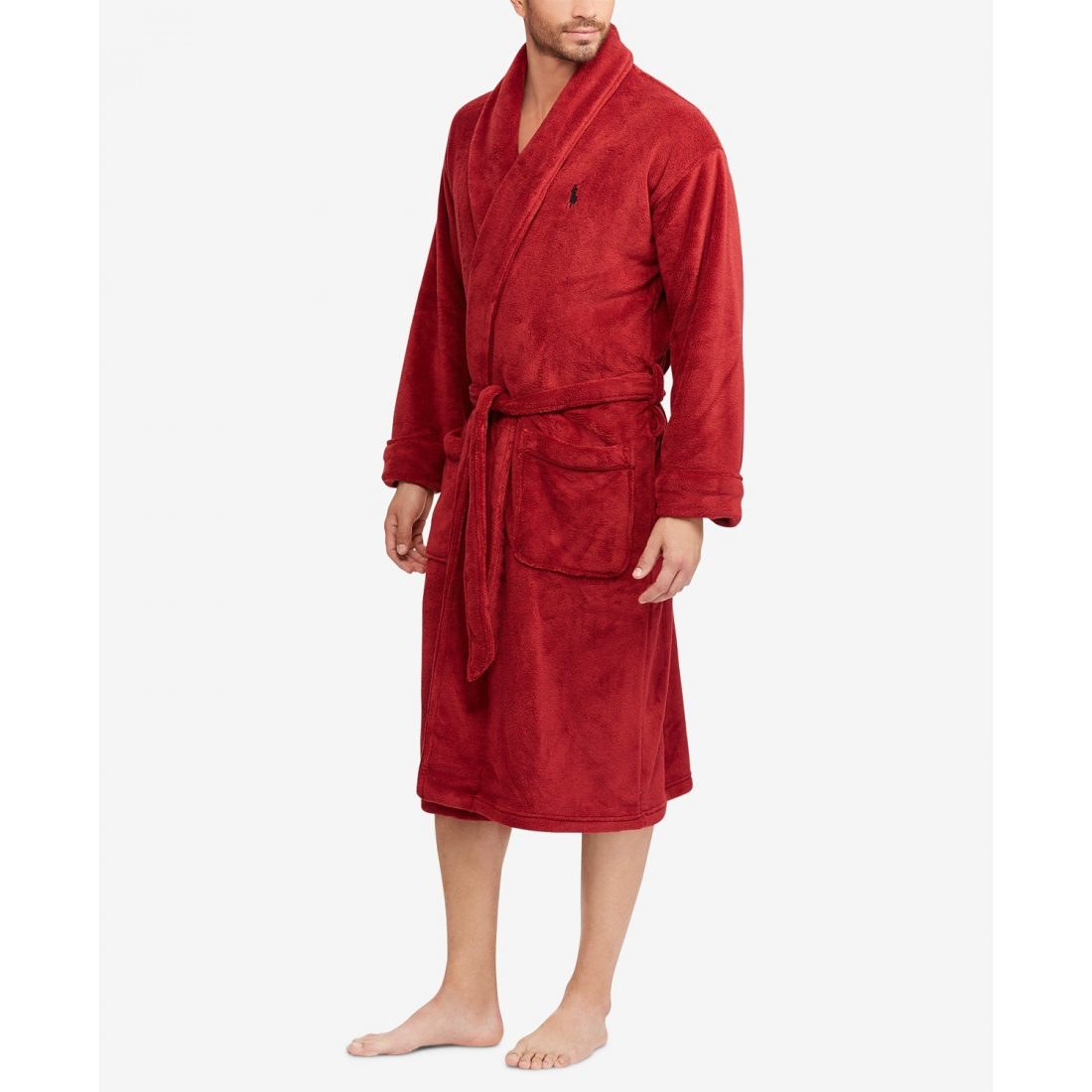 'Microfiber Plush Shawl Collar Robe' pour Hommes