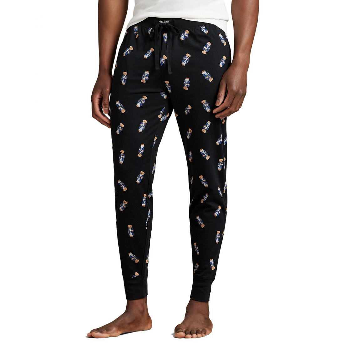 'Rib Waistband Knit Bear Pajama Jogger Pants' pour Hommes