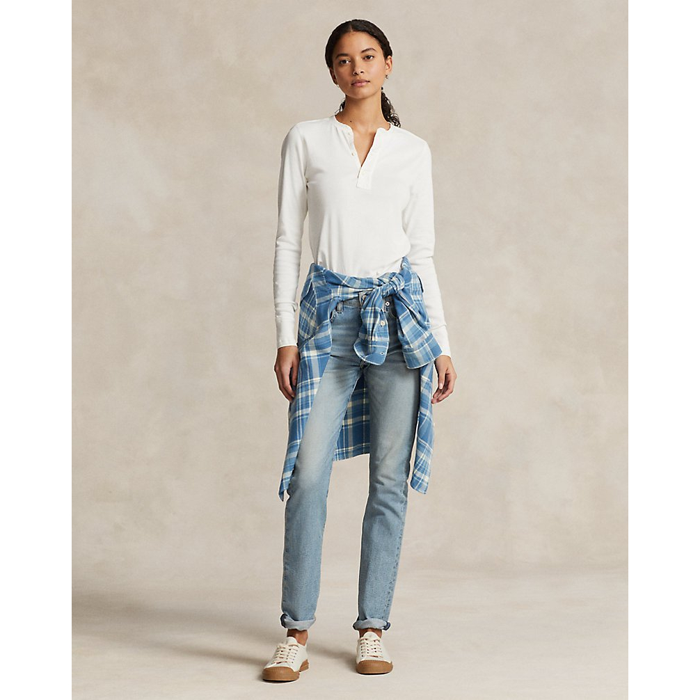 'Cotton Henley Shirt' pour Femmes