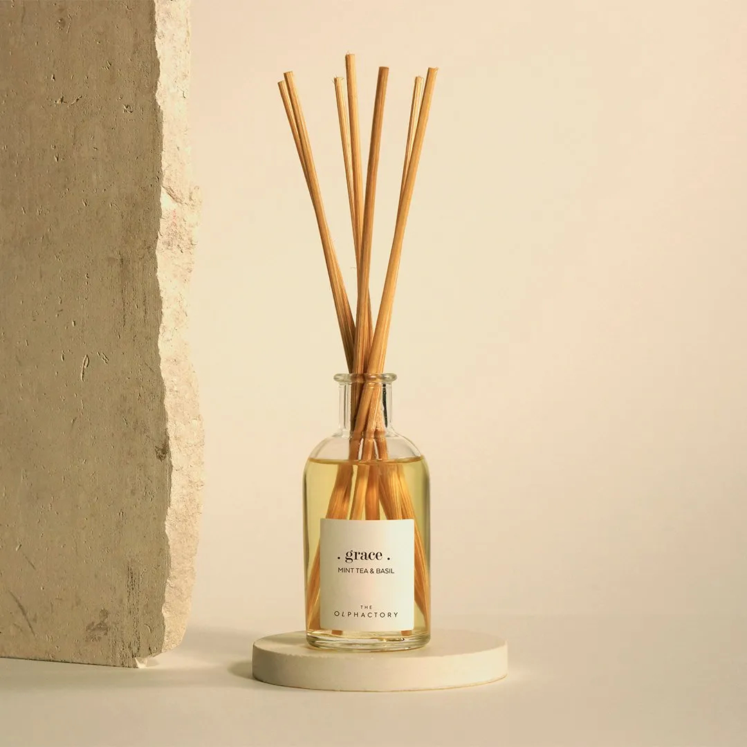 'Grace' Schilfrohr-Diffusor - Mint Tea & Basil, 100 ml