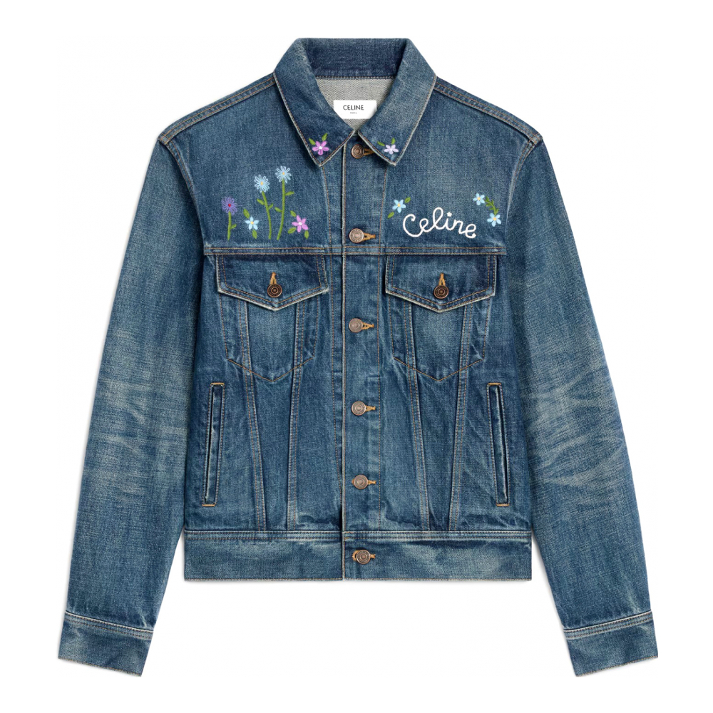 Veste en jeans 'Embroidered Trucker' pour Femmes