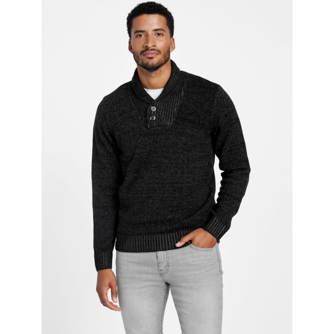 'Leo Marled Shawl Sweater' für Herren