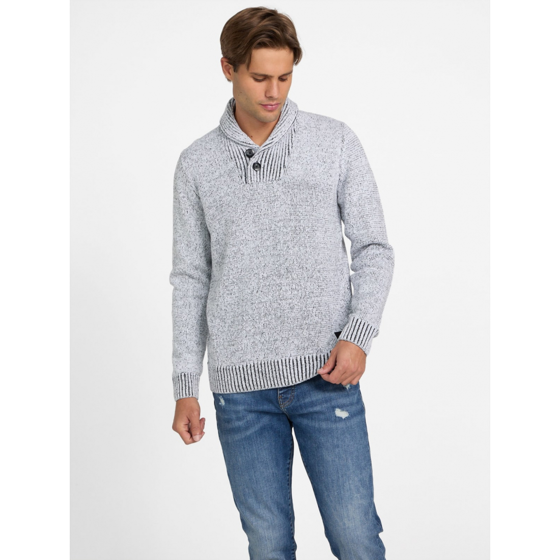 'Leo Marled Shawl Sweater' pour Hommes