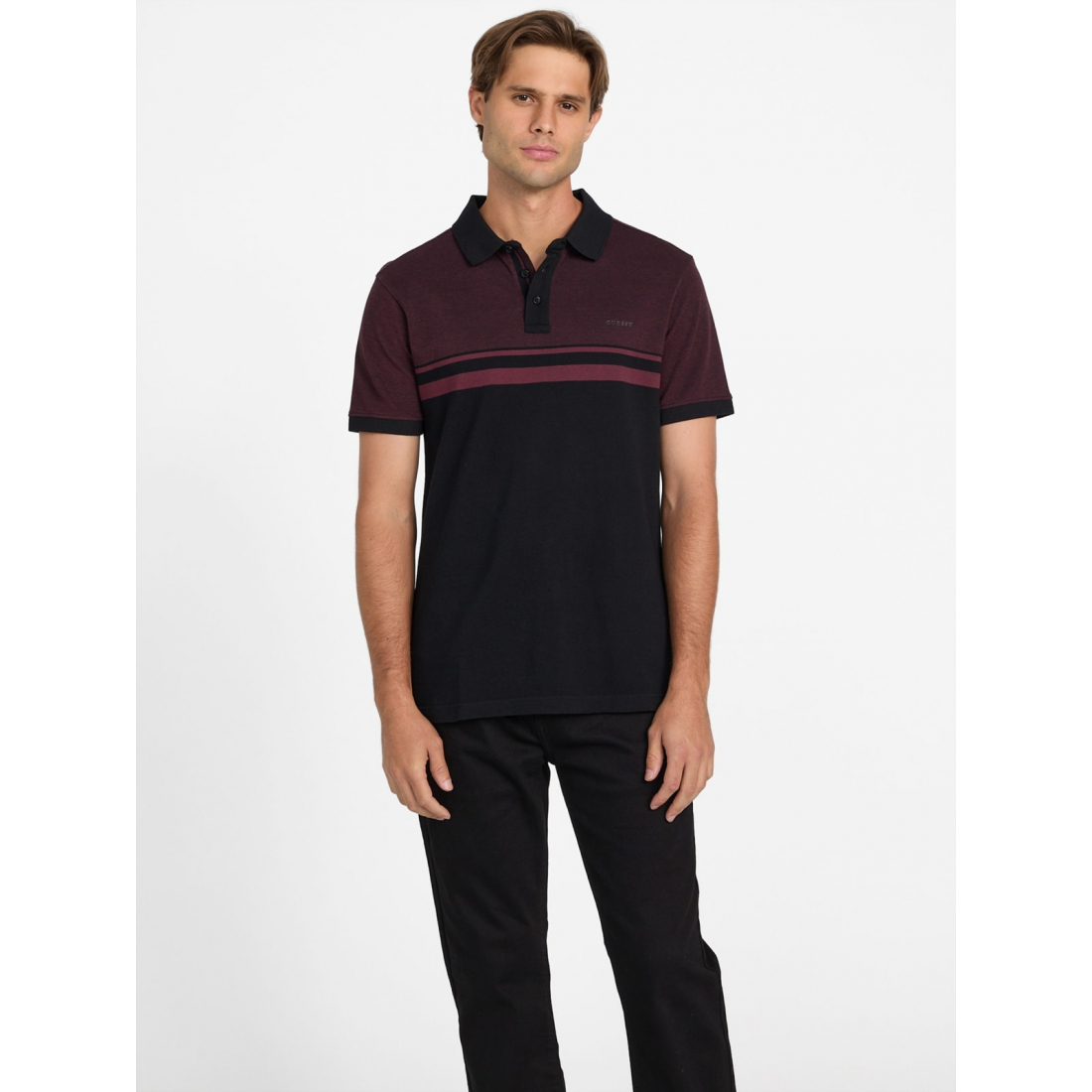 'Teo Color-Block Striped Polo' pour Hommes