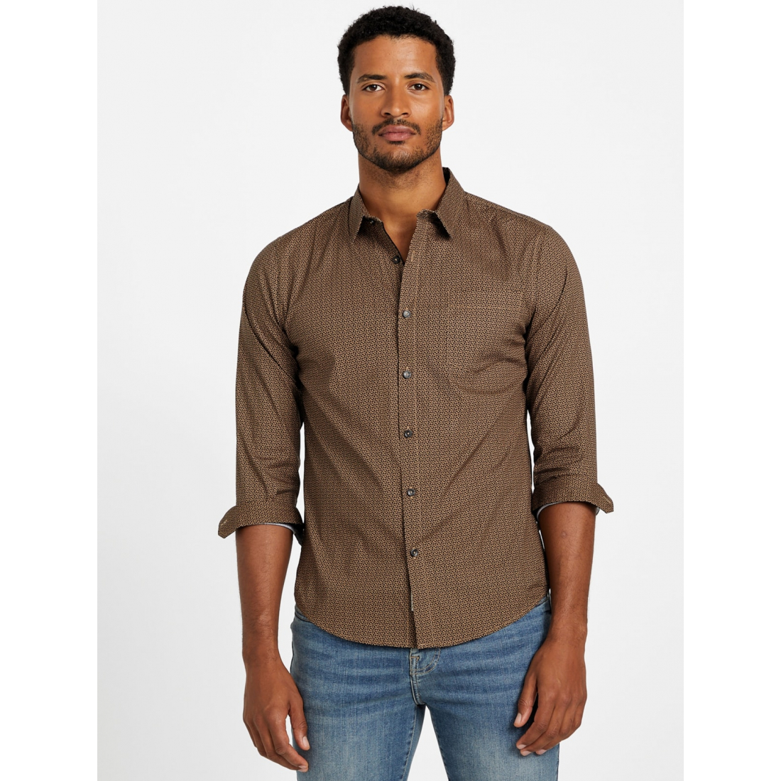 'Troy Geometric Poplin Shirt' für Herren
