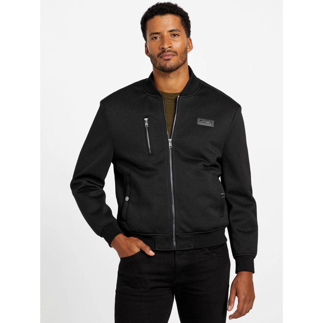 'Alonzo Full-Zip Biker Jacket' pour Hommes