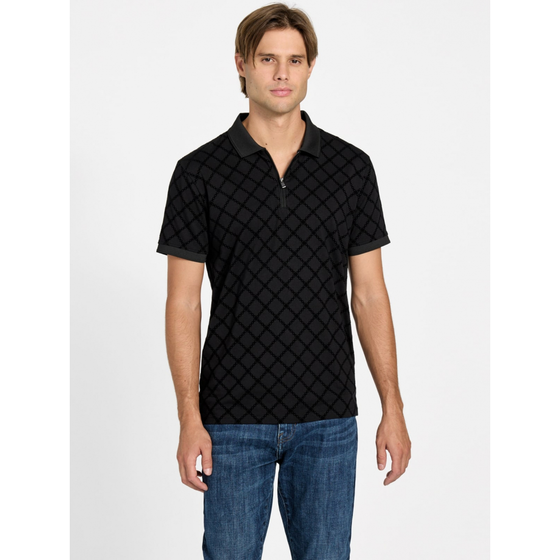 'Lucio Quarter-Zip Diamond Polo' für Herren