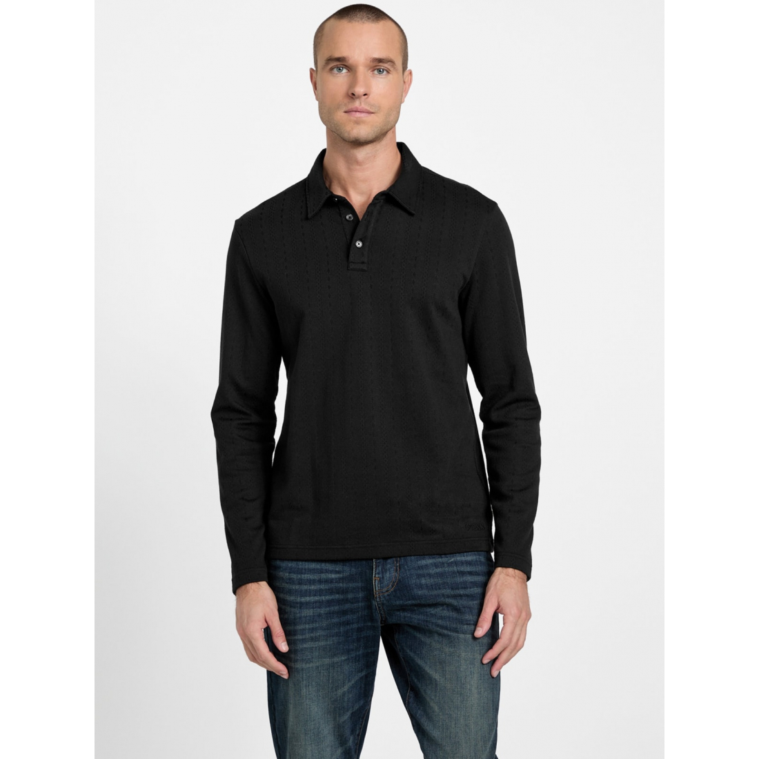 'Noel Jacquard Long-Sleeve Polo' pour Hommes