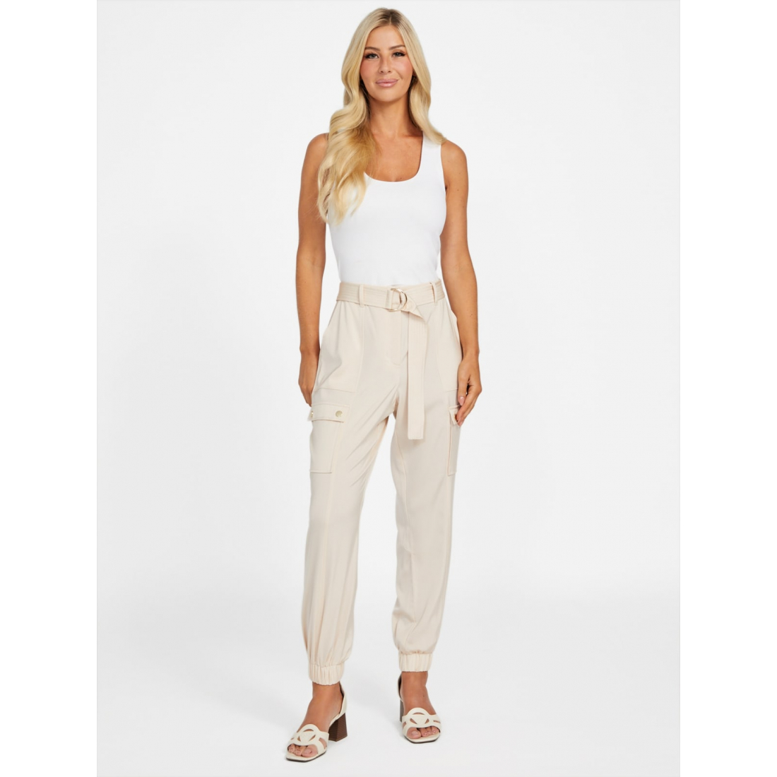 'Belinda Skinny Satin Cargo Pants' pour Femmes