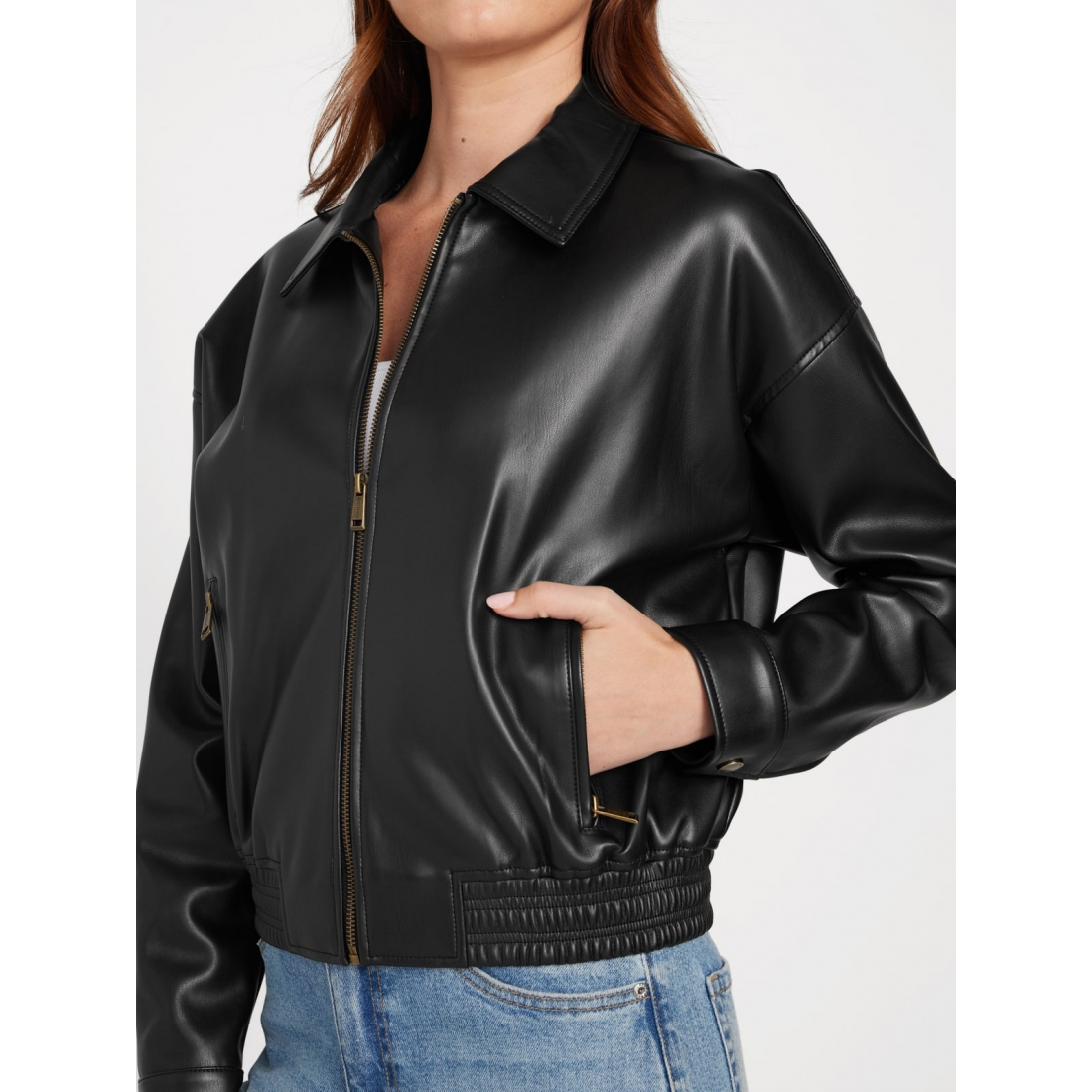'Amelia Faux-Leather Jacket' pour Femmes