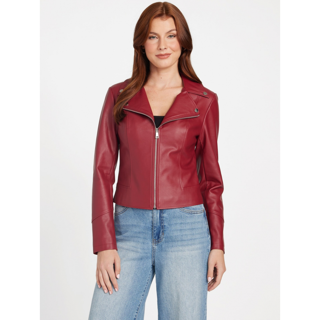 'Jacki Faux-Leather Jacket' pour Femmes