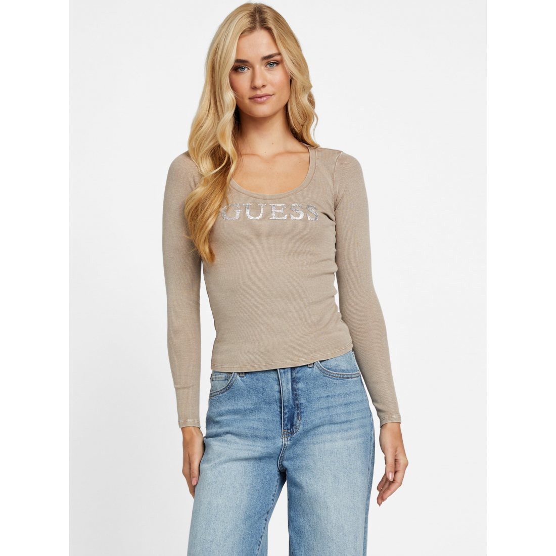 'Pepper Ribbed Logo Top' für Damen