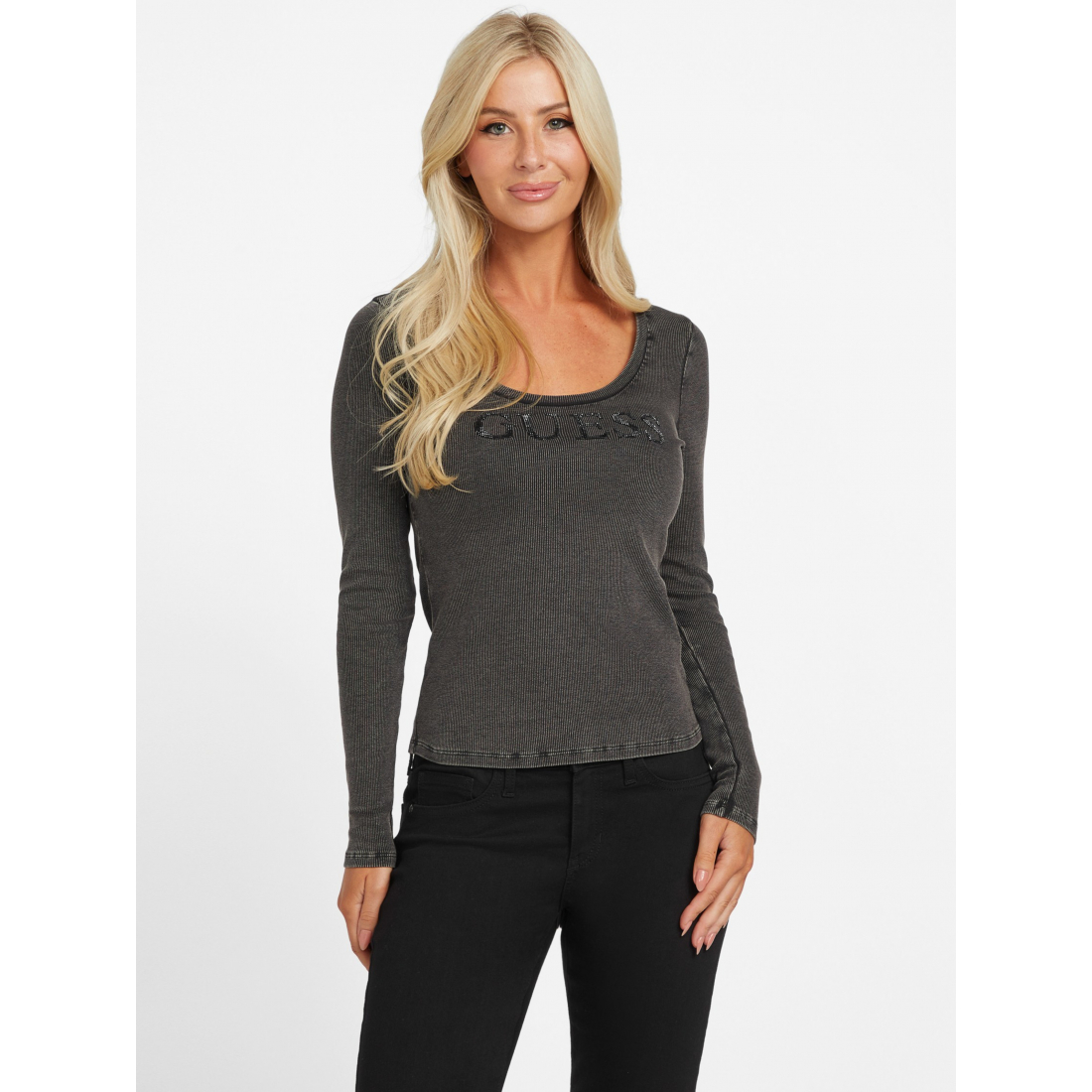 'Pepper Ribbed Logo Top' pour Femmes