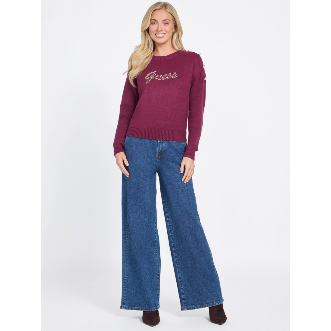 'Erin Beaded Logo Sweater' für Damen