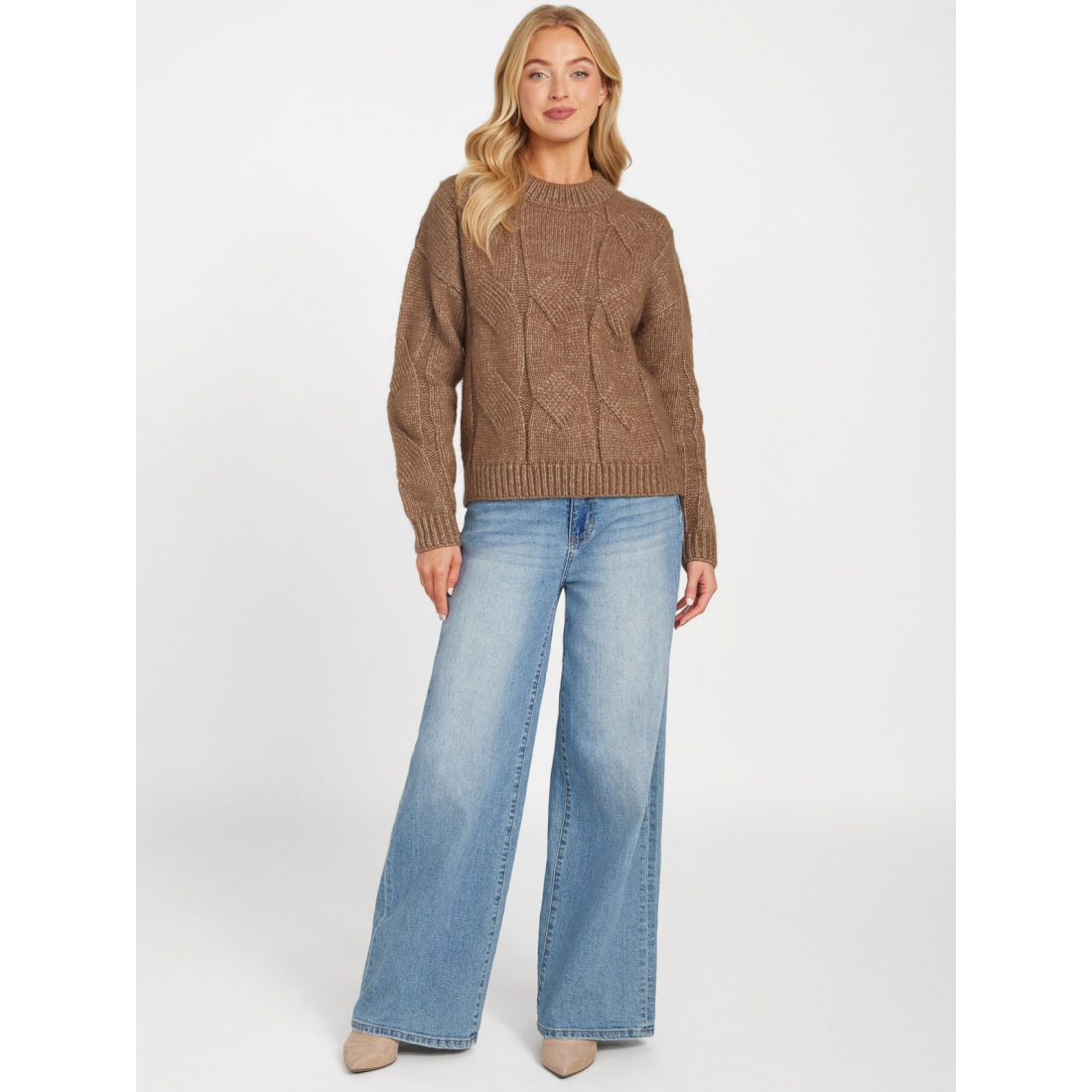 'Sabrina Cable-Knit Sweater' pour Femmes