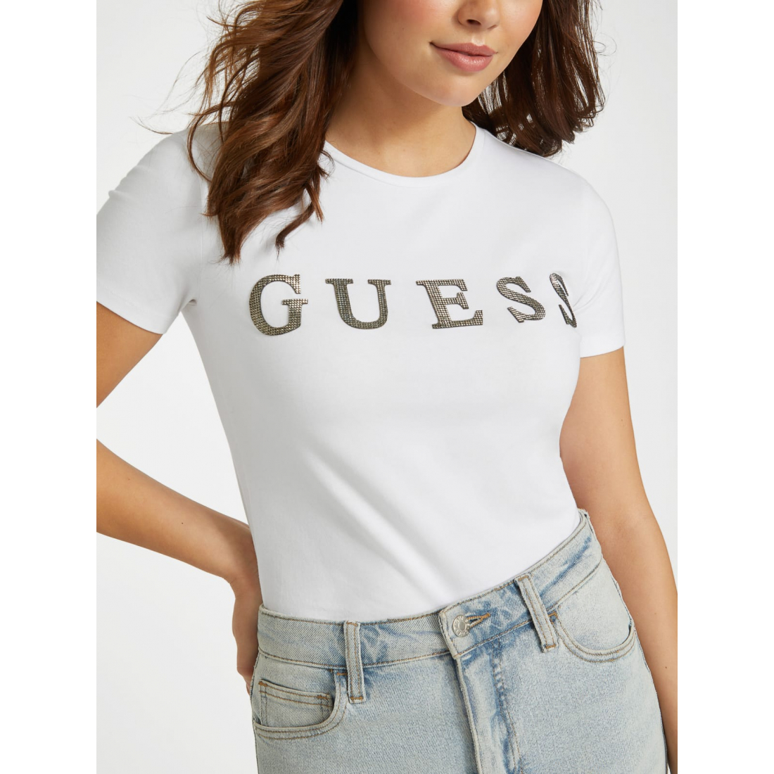 'Pepper Metallic Logo Tee' pour Femmes