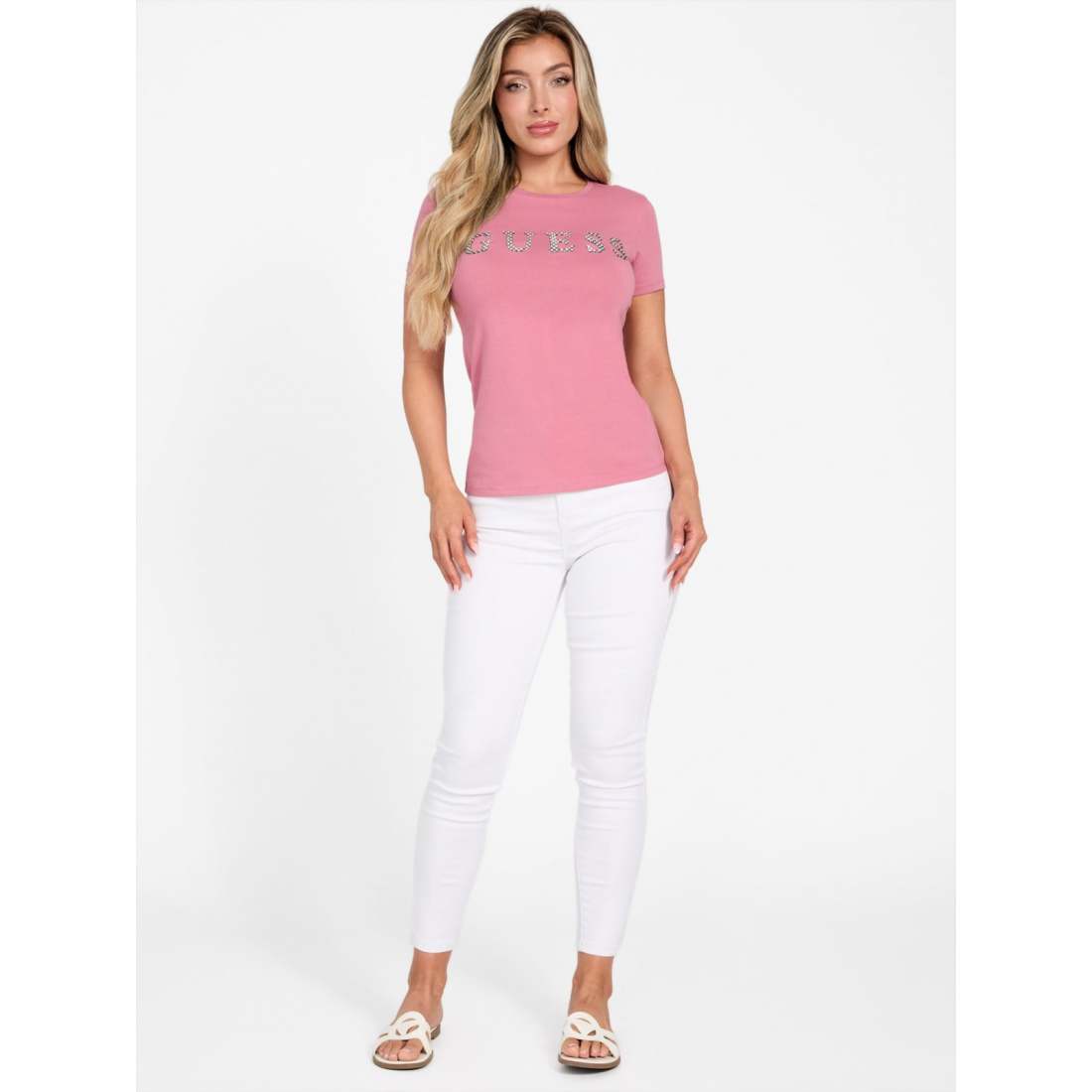 'Peppa Rhinestone Logo Tee' pour Femmes