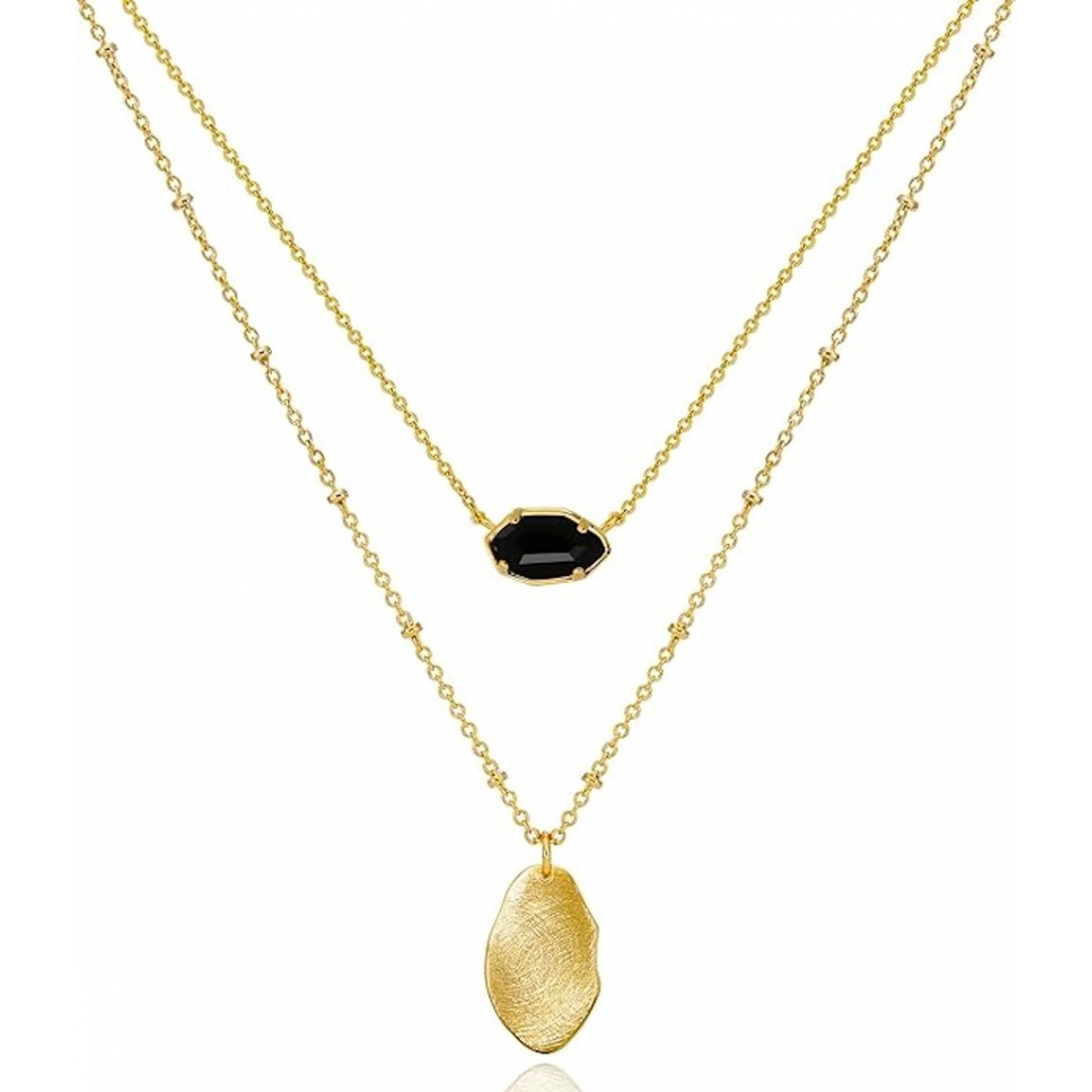 'Black Geometric Layer' Halskette für Damen