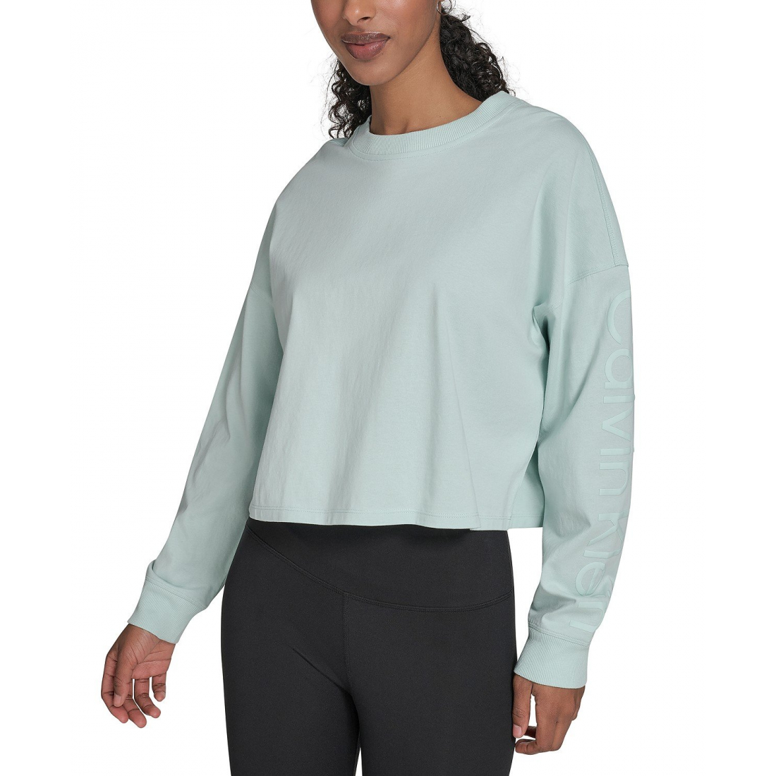 Women's 'Performance Logo Cropped Long-Sleeve Top'