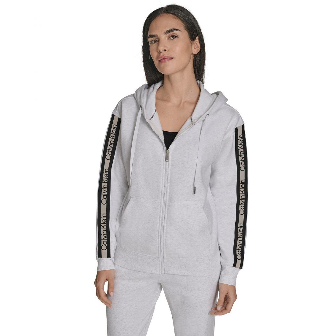 'Fleece Logo Tape Hoodie Jacket' pour Femmes
