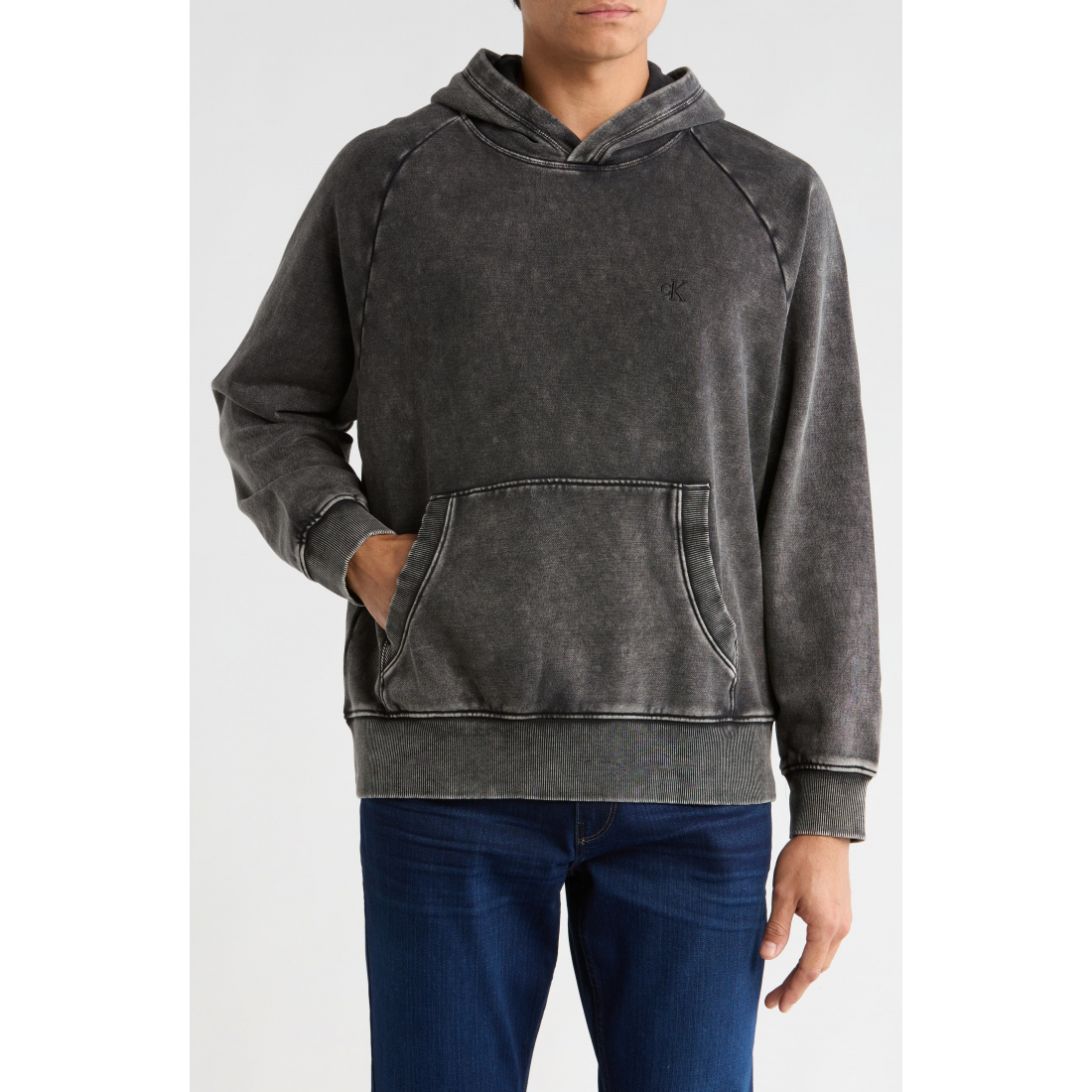 'Garment Washed Fleece Hoodie' für Herren