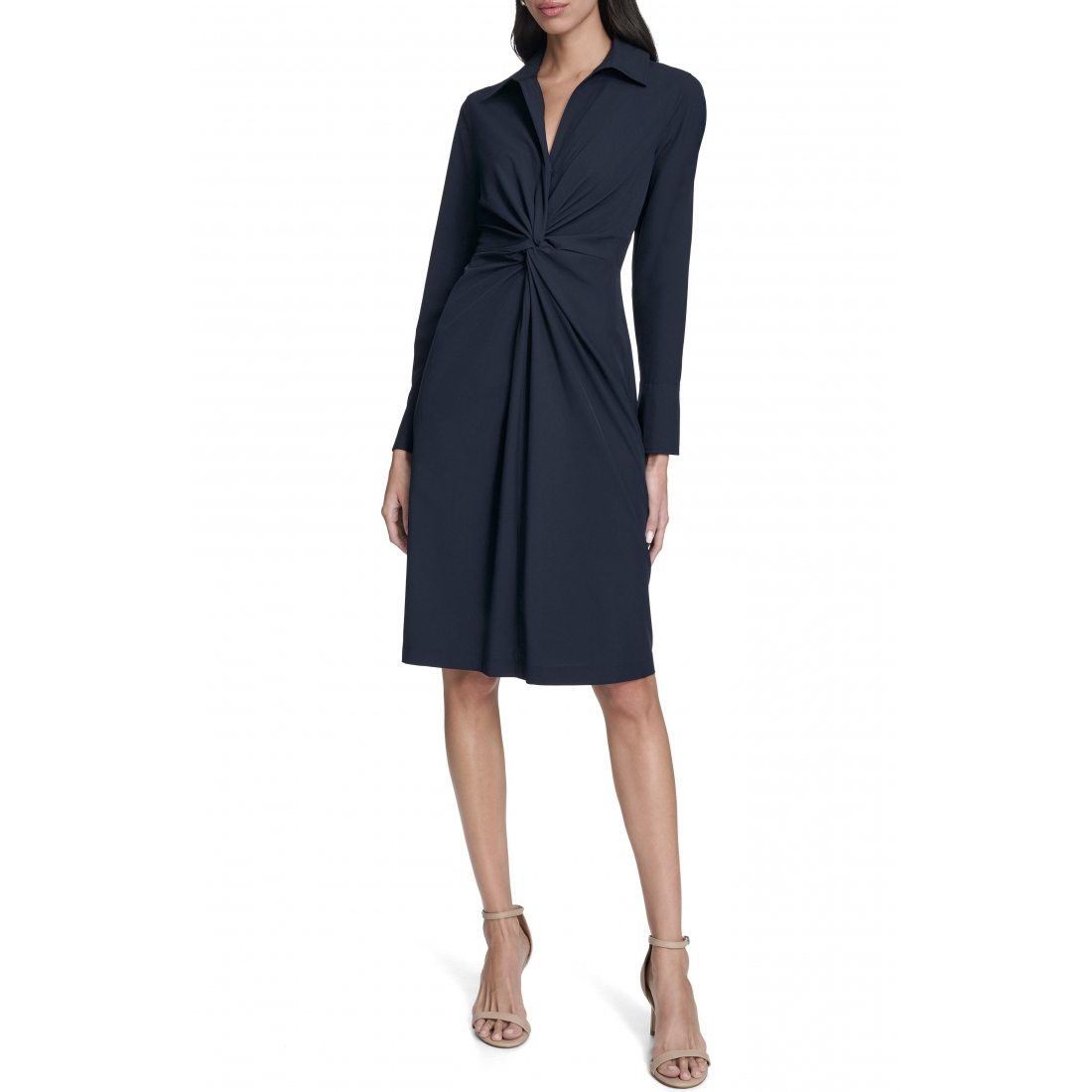 'Front Twist Long Sleeve Sheath Dress' pour Femmes