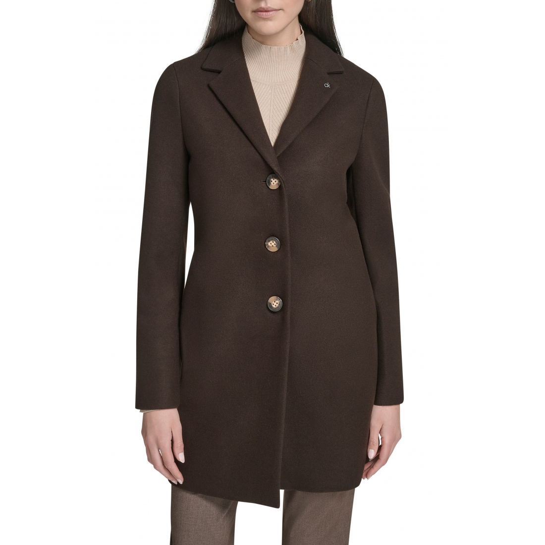 'Classic Notch Lapel Coat' pour Femmes
