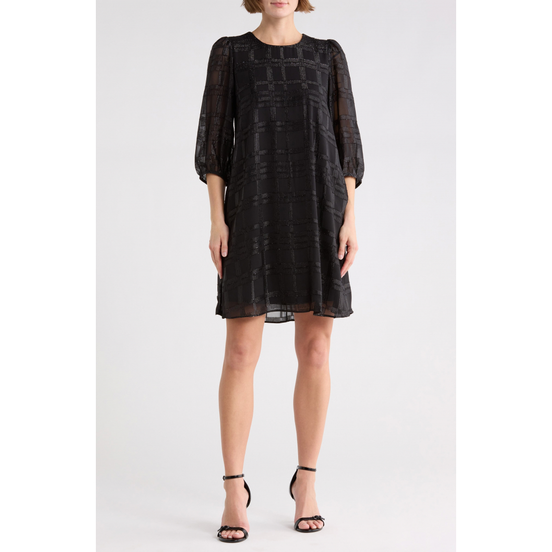 'Metallic Chiffon Shift Dress' pour Femmes