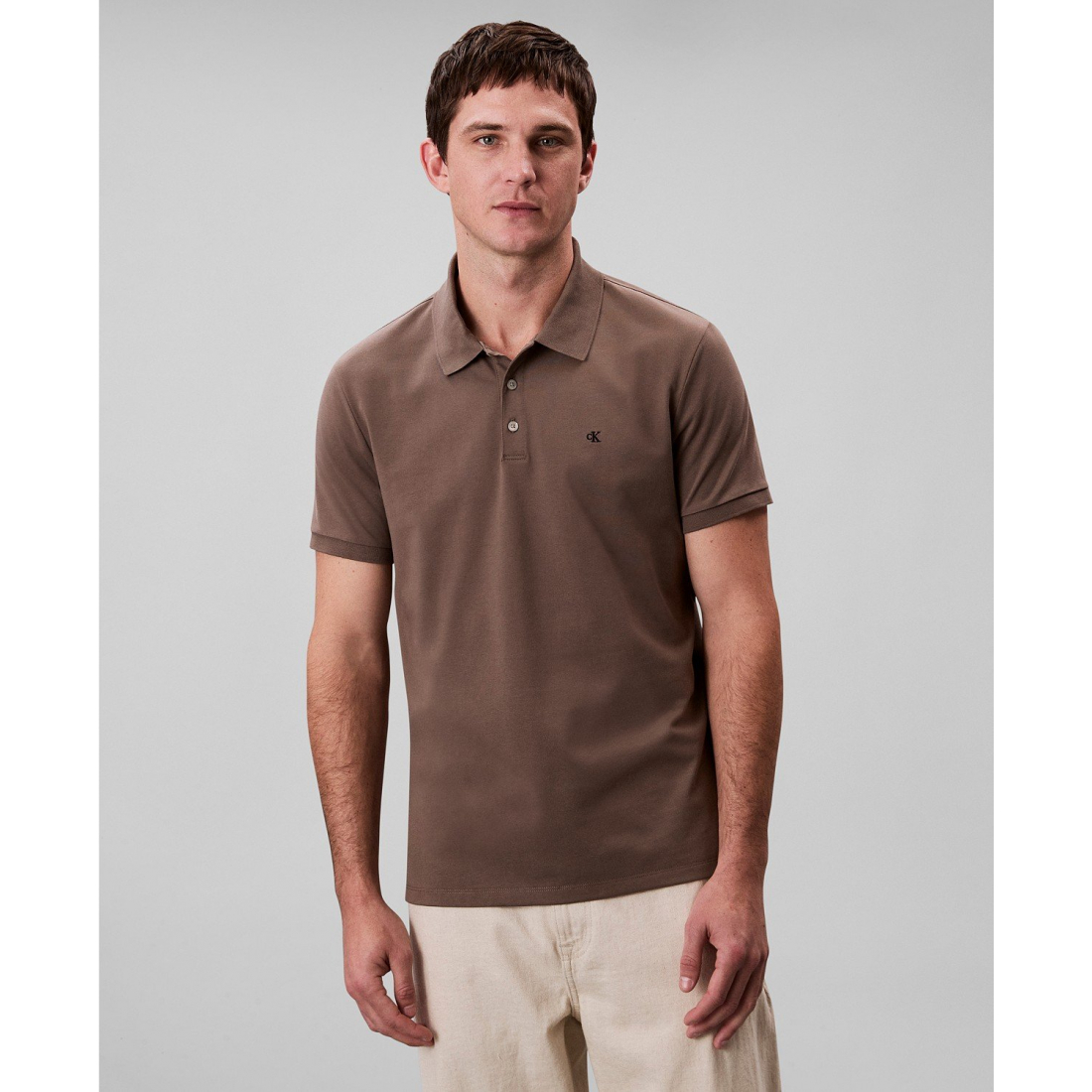 'Regular-Fit Smooth Cotton Monogram Logo Polo Shirt' pour Hommes