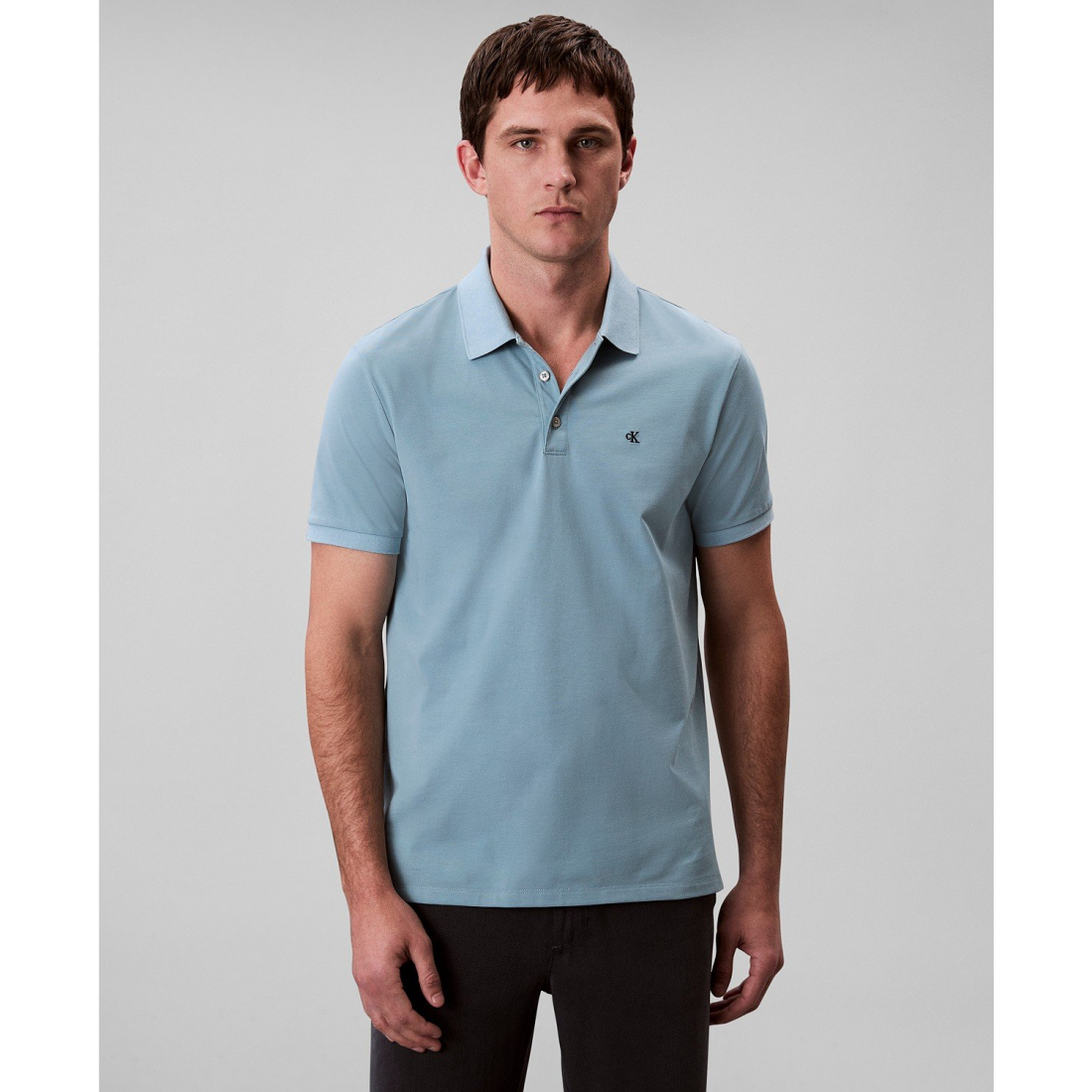 'Regular-Fit Smooth Cotton Monogram Logo Polo Shirt' pour Hommes